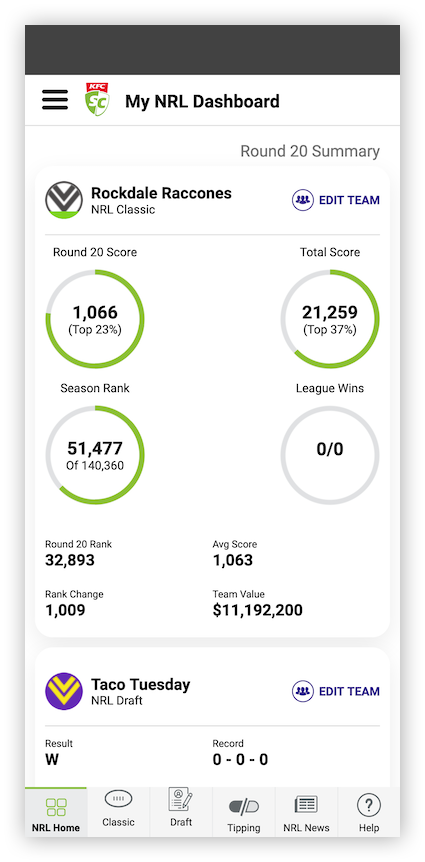 Current homepage on Mobile