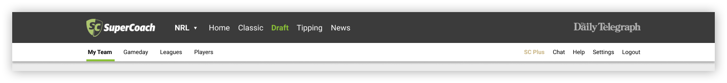 Updated navbar on Desktop